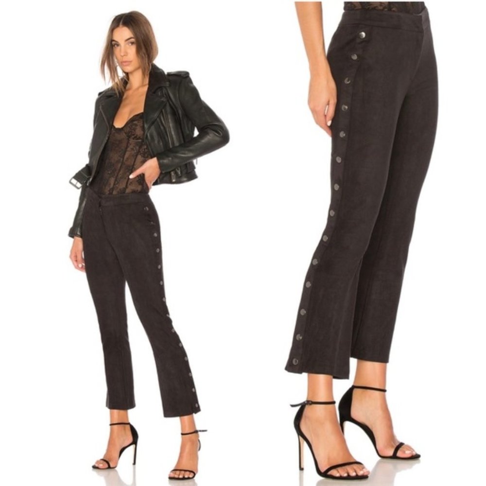 David Lerner Micro Suede Pant in Classic Black